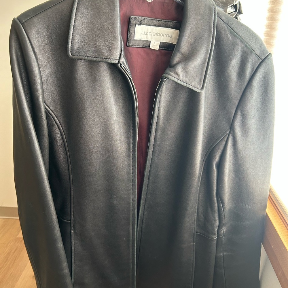 Liz Claiborne Black Leather Men's Jacket